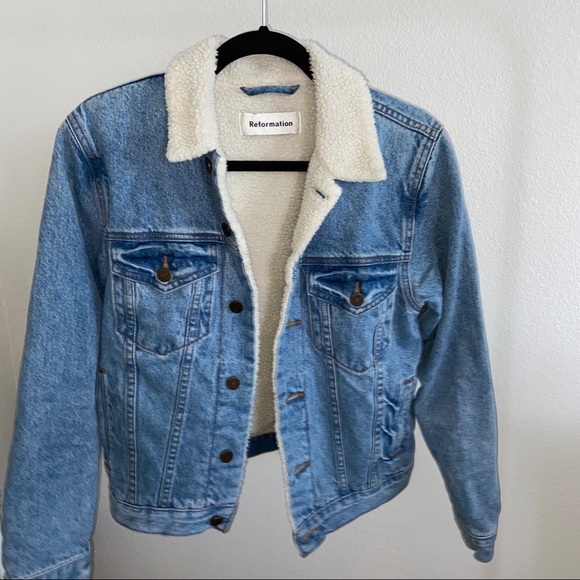 Reformation Jackets & Blazers - Reformation Sherpa lined denim jean jacket